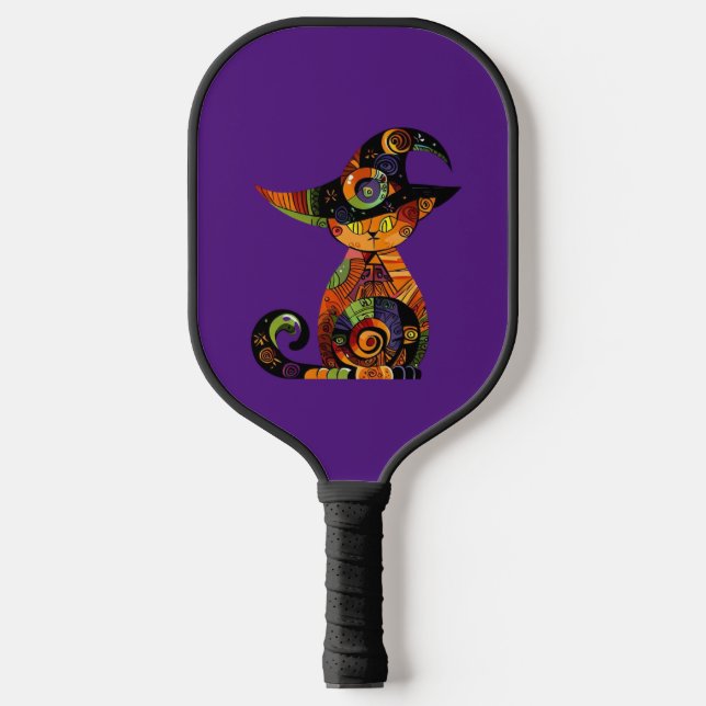 Halloween/mystisch/Katze/Fall Pickleball Schläger (Vorderseite)
