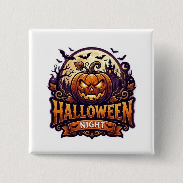 Halloween Nacht Button (Vorderseite)