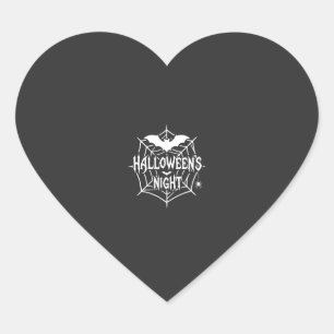 Halloween Nacht Fledermaus Spinnennetz Vektor Desi Herz-Aufkleber