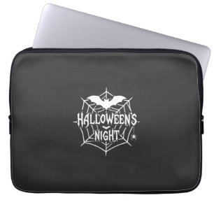 Halloween Nacht Fledermaus Spinnennetz Vektor Desi Laptopschutzhülle