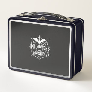 Halloween Nacht Fledermaus Spinnennetz Vektor Desi Metall Brotdose