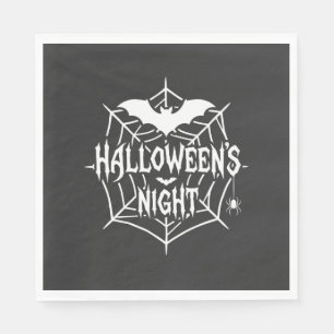 Halloween Nacht Fledermaus Spinnennetz Vektor Desi Serviette