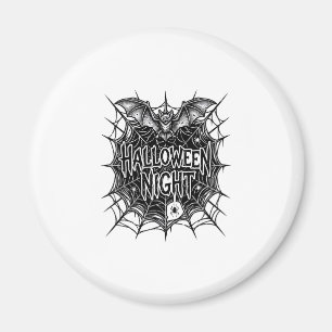 Halloween-Nacht-Fledermaus-Spinnennetz-Vintage-Shi Magnet