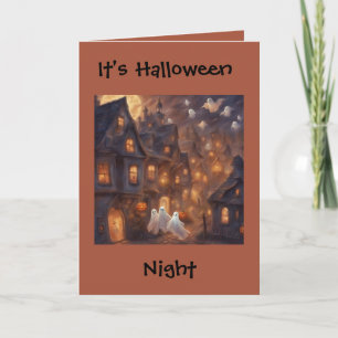 Halloween-Nacht-Gedicht, wenn Geister fliegen Gruß Karte