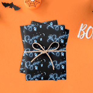 Halloween Nacht Gruselparty im Spukschloss Geschenkpapier Set