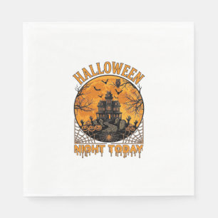 Halloween Nacht Heute Geisterhaus Kürbisse Eule Serviette