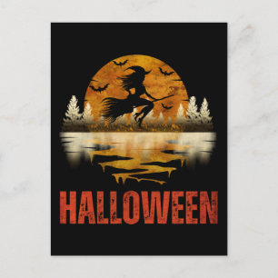 HALLOWEEN NACHT HEXE POSTKARTE