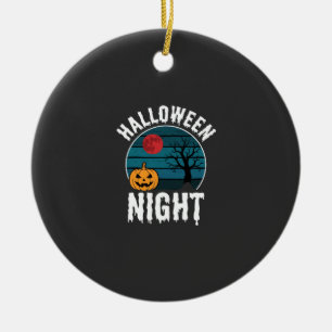 Halloween-Nacht-Kürbisbaum-Vektor Keramik Ornament