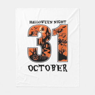 Halloween Nacht Oktober Spukhaus Hexe Kürbis Fleecedecke
