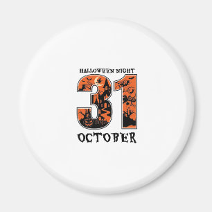 Halloween Nacht Oktober Spukhaus Hexe Kürbis Magnet