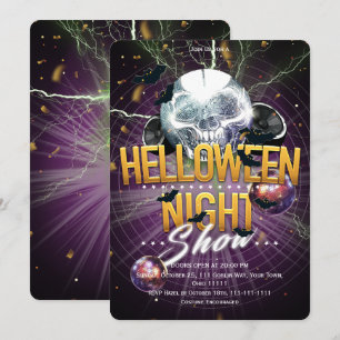 Halloween-Nacht-Show Disco-Totenkopf Einladung