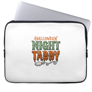 Halloween Nacht Taddy Vintage Hexenbesen-Shirt De Laptopschutzhülle
