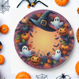 Halloween-Nacht verzaubert Pappteller