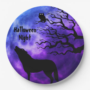 Halloween Nacht Vollmond Papierplatte Pappteller