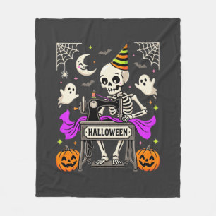 Halloween Nähen Skelett Gruseliger Geist Kürbis Nä Fleecedecke