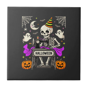 Halloween Nähen Skelett Gruseliger Geist Kürbis Nä Fliese