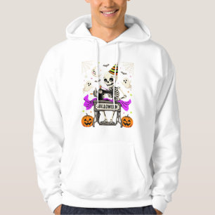 Halloween Nähen Skelett Gruseliger Geist Kürbis Nä Hoodie