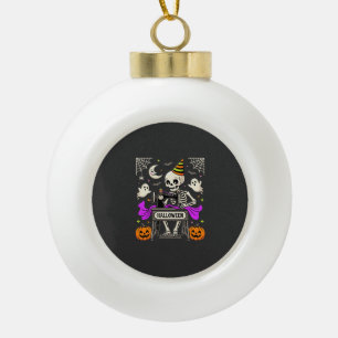 Halloween Nähen Skelett Gruseliger Geist Kürbis Nä Keramik Kugel-Ornament
