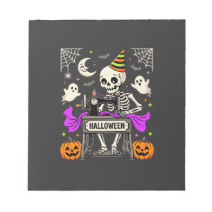 Halloween Nähen Skelett Gruseliger Geist Kürbis Nä Notizblock