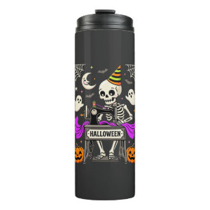 Halloween Nähen Skelett Gruseliger Geist Kürbis Nä Thermosbecher