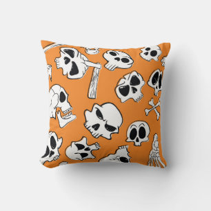 Halloween nahtloses Muster mit Schädel und Knochen Kissen