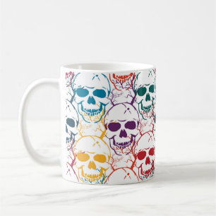 Halloween nahtloses Muster mit Schädeln. farbig b Kaffeetasse