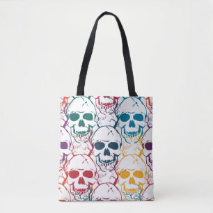 Halloween nahtloses Muster mit Schädeln. farbig b Tasche