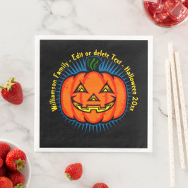 Halloween Name Jahr 20xx Neon Glow Look Pumpkin Serviette