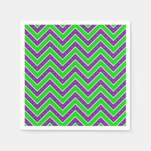 Halloween Napkin/Green und Lila Zickzack Serviette