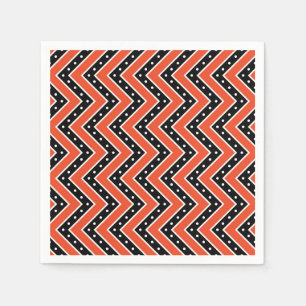 Halloween Napkin/Orange mit schwarz Zickzack Serviette