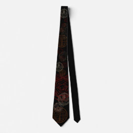 Halloween Neck Tie mit magischen Siegeln und Zirke Krawatte