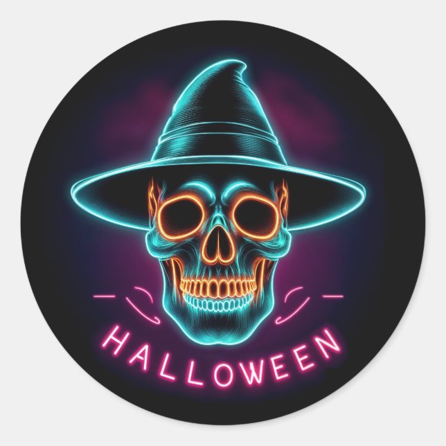 Halloween-Neffel Runder Aufkleber (Vorderseite)