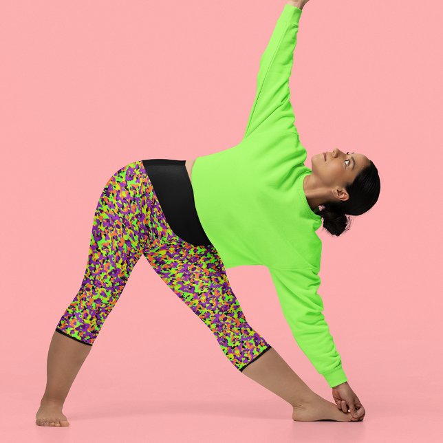 Halloween Neon Camouflage Capri Leggings (Von Creator hochgeladen)