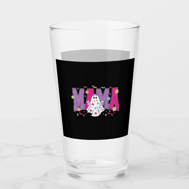 Halloween Neon Mama Mini Glas (Vorderseite)