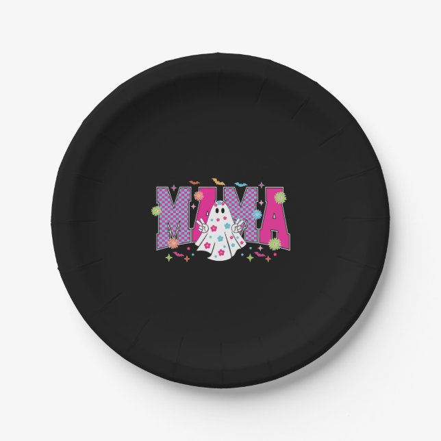 Halloween Neon Mama Mini Pappteller (Vorderseite)