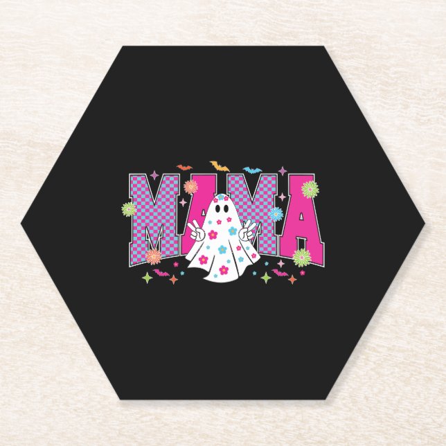 Halloween Neon Mama Mini Untersetzer (Vorderseite)