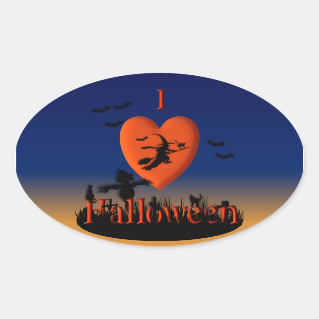 Halloween - Neue Drehung Ovaler Aufkleber (Vorderseite)