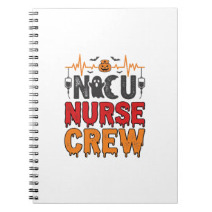 Halloween NICU Krankenschwester Crew Vintage-Typog Notizblock