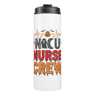 Halloween NICU Krankenschwester Crew Vintage-Typog Thermosbecher