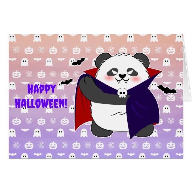 Halloween Niedlich Baby Panda Dracula Vampire (Vorderseite (Horizontal))