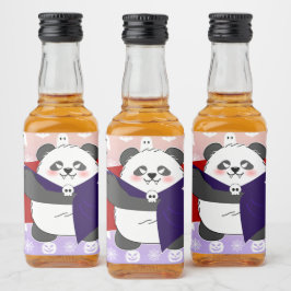 Halloween Niedlich Baby Panda Dracula Vampire Alkoholflaschenetikett