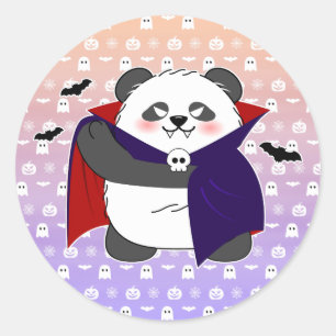 Halloween Niedlich Baby Panda Dracula Vampire Runder Aufkleber