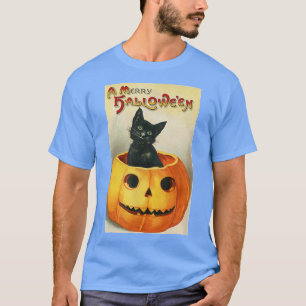 Halloween Niedlich Black Cat in Jack O'Lantern Vin T-Shirt