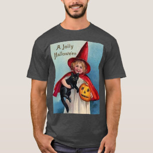 Halloween Niedlich Black Cat Jack O'Lantern Vinta T-Shirt