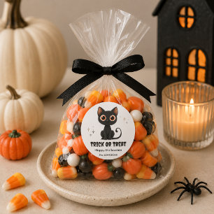 Halloween Niedlich Black Cat - Trick oder Treatdes Runder Aufkleber