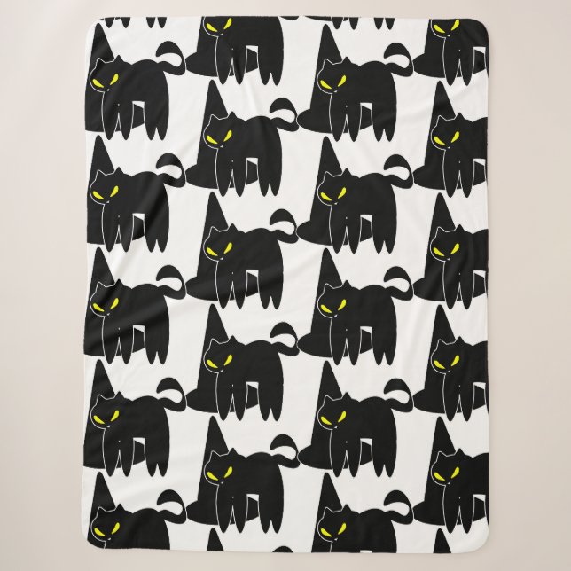 Halloween Niedlich Black Ghost und Hexenhut Sherpadecke (Vorderseite)