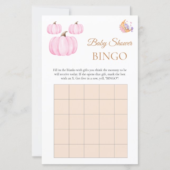 Halloween Niedlich Boo Baby Dusche Bingo Game (Vorderseite)