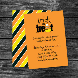 Halloween Niedlich Candy Corn Trick oder Treat Fun Einladung
