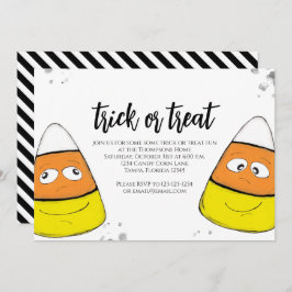Halloween Niedlich Candy Corn Trick oder Treat Scr Einladung
