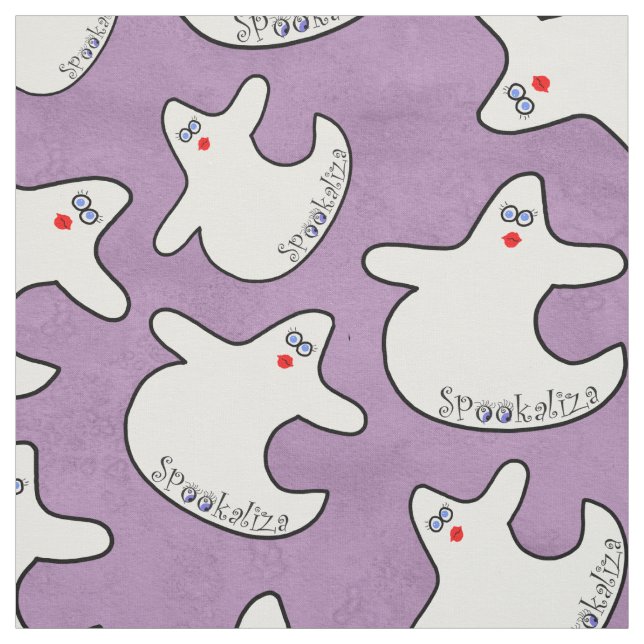 Halloween Niedlich Diva Ghost Random Muster Lila B Stoff (Muster)